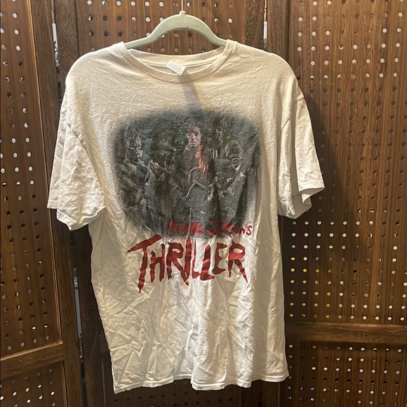 deltaapparel Other - White Short Sleeve Thriller Graphic Tee